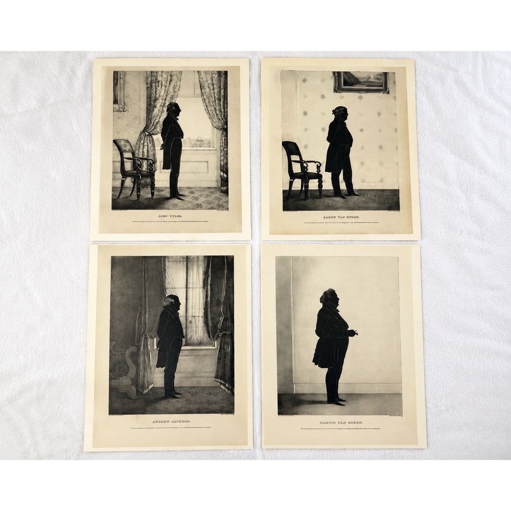William H Brown Kellogg Silhouette Print Lot Adams Tyler Van Buren Benton
